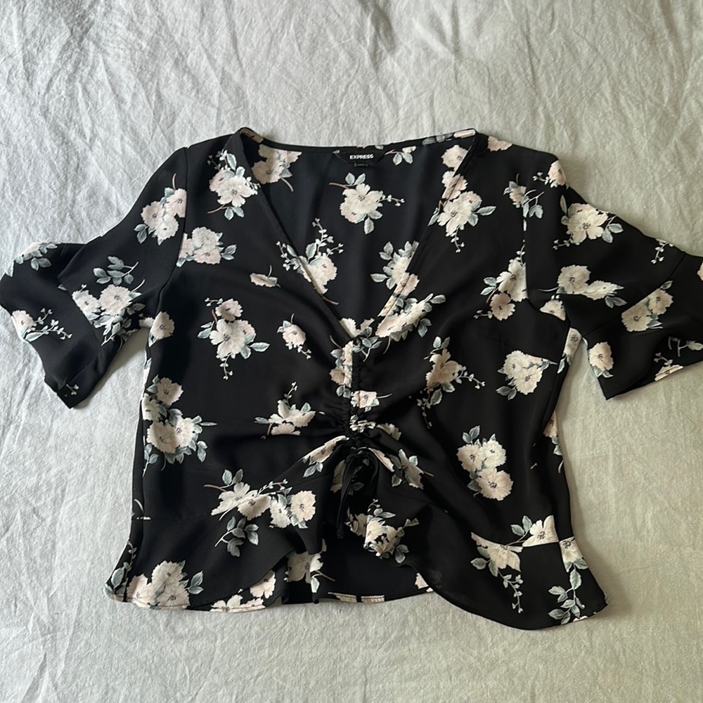 ruffled floral crop top